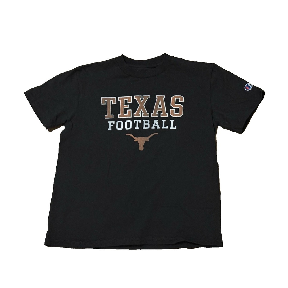 Youth Champion Black Texas Longhorns Arch Over Logo T-Shirt Size YS 6-7